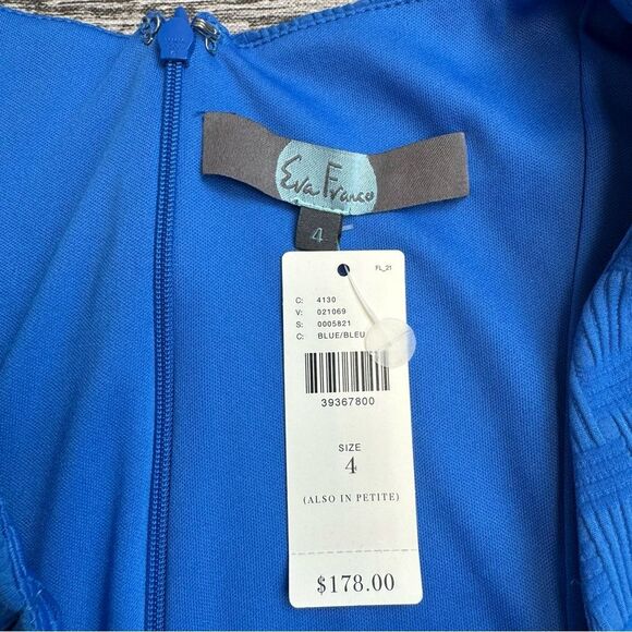 Anthropologie Eva Franco Women's Blue Fit & Flare A Line Full Skirt Dress 4 NWT - Picture 5 of 13